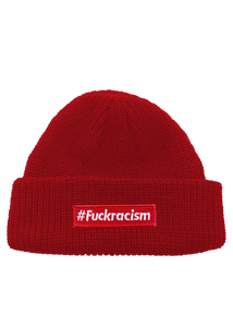 Fuckracism Bar Patch Classic Rollup Fisherman Knit Beanie