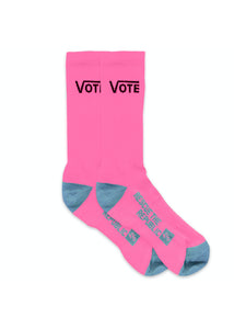 Vote Hot Pink Crew Socks