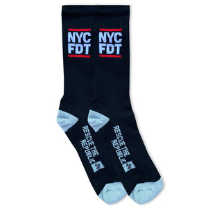 NYC FDT Black Crew Socks