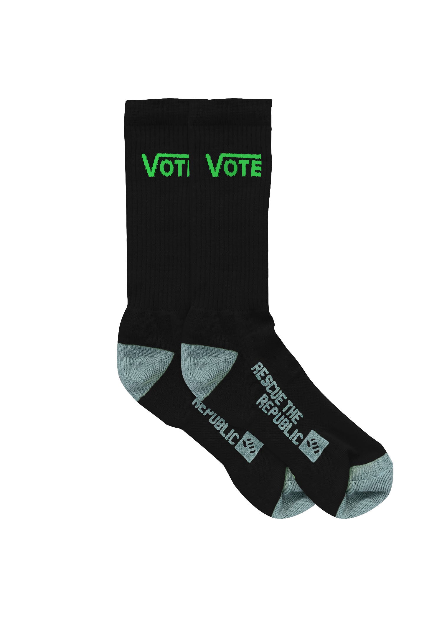Vote Black Crew Socks